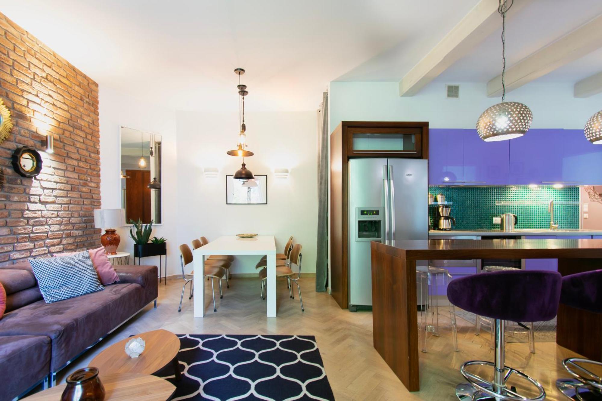 Spacious 3Br Apartment With Ac In Living Room, 2 Balconies Krakow Luaran gambar